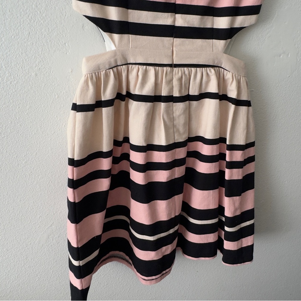 Topshop PETITE Striped Midi Dress - Black, Pink, Cream size 6 - Picture 8 of 10